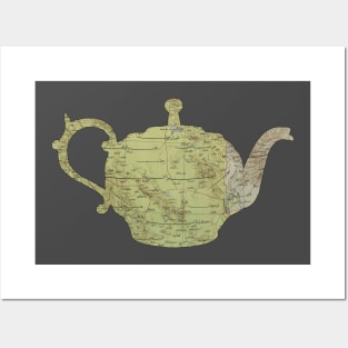 Iranian Teapot cut from 1891 map of Iran Posters and Art